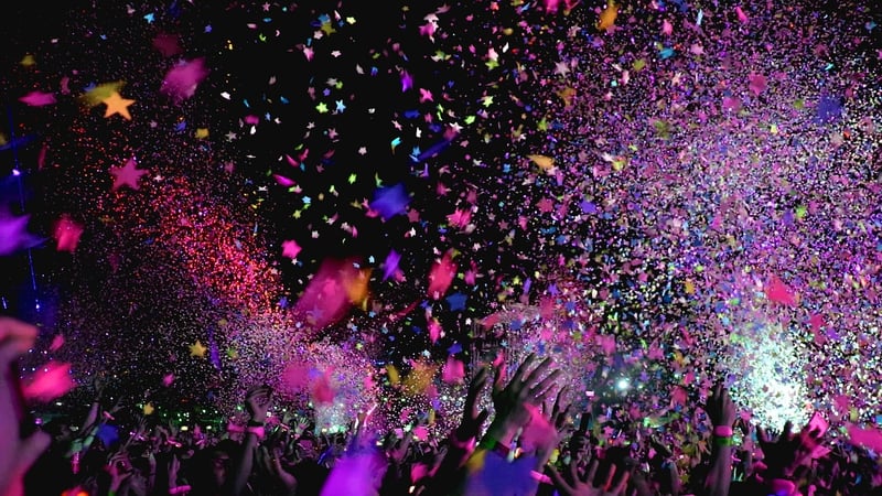 Fans cheering at an event